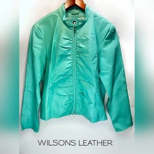 Y2K Wilsons Barbie Girl Leather Moto Jacket Size Med